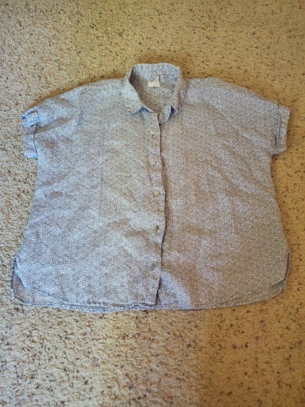 100% Linen Light Blue Top